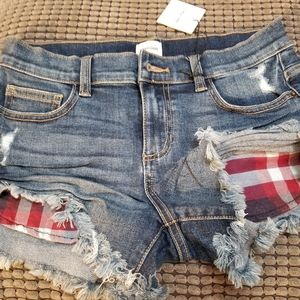 Sneak Peak jean shorts (25) extreme Daisy Duke style! Exposed pockets (S) NEW!